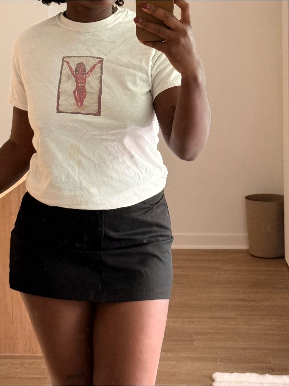 White Graphic Tee with Red Sza Graphic